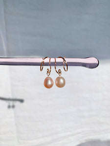 Ariel Spiral Hoop Dangle Pearl Earrings - 14KGF-Jewelry-QuazarJewelry