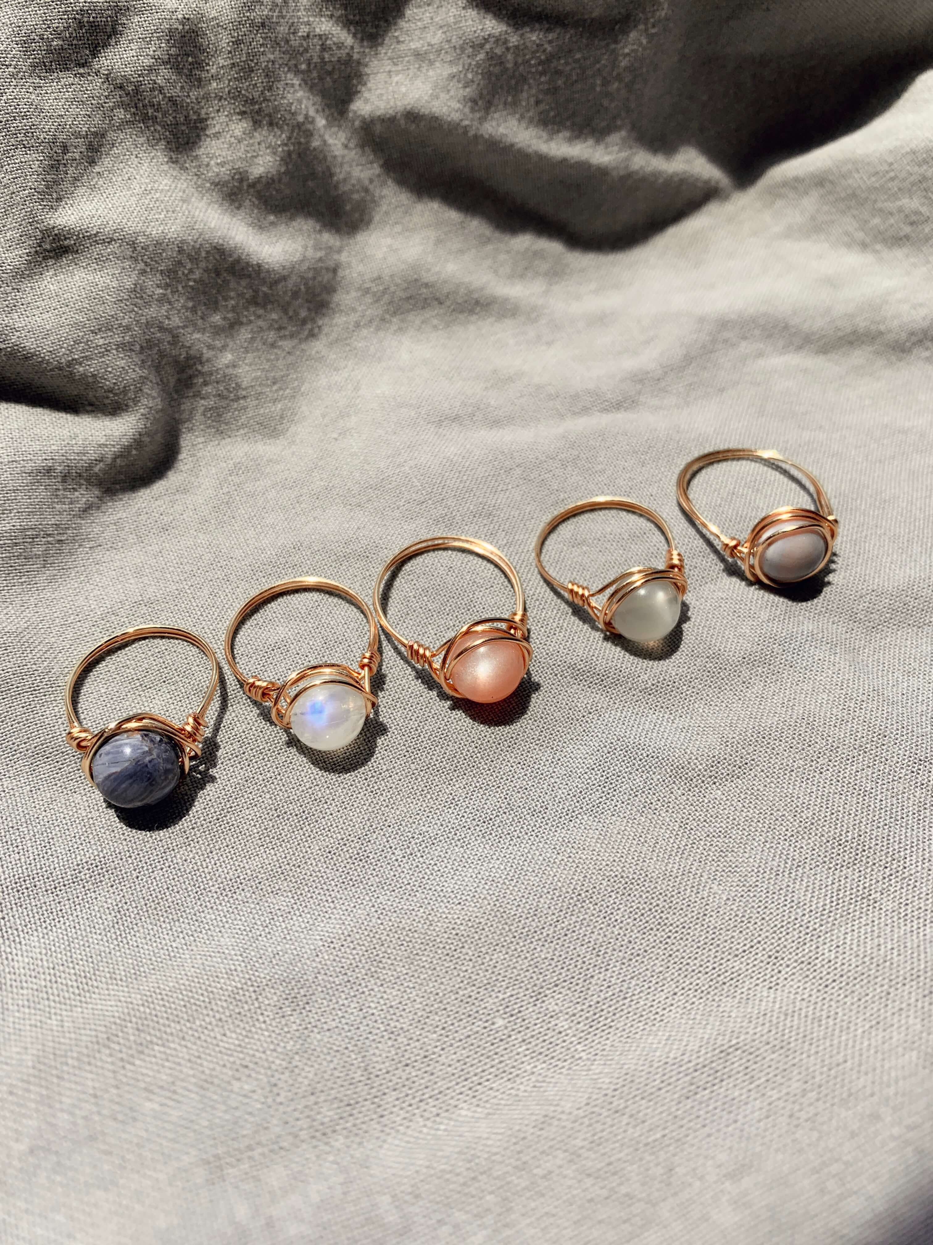 Peach Moon Ring - 14KGF-Jewelry-QuazarJewelry
